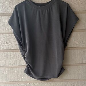 Chic Charcoal Women's Short Sleeve Top